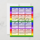 Kalender 2019 Magnet Rainbow-achtergrond Magnetische Uitnodiging (Voorkant)