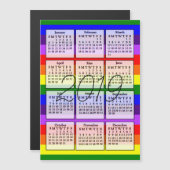 Kalender 2019 Magnet Rainbow-achtergrond Magnetische Uitnodiging (Voorkant / Achterkant)
