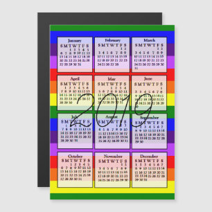 Kalender 2019 Magnet Rainbow-achtergrond Magnetische Uitnodiging