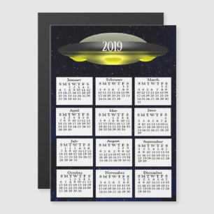Kalender 2019 Magnet UFO en sterren Magnetische Uitnodiging