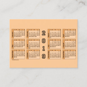 Kalender 2019 van Janz Chubby Visitekaartje