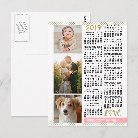 Kalender 2019 (zie beschrijving voor nieuwe versie briefkaart (Voorkant / Achterkant)