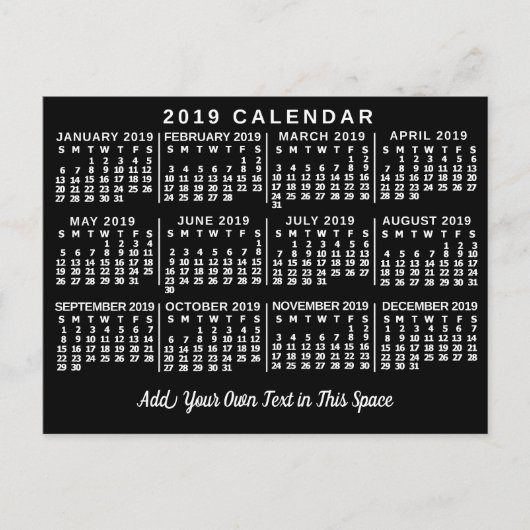 Kalender 2019 (zie beschrijving voor nieuwe versie briefkaart (Voorkant)