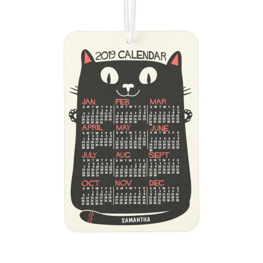 Kalender 2019 (zie beschrijving voor nieuwe versie luchtverfrisser (Achterkant)