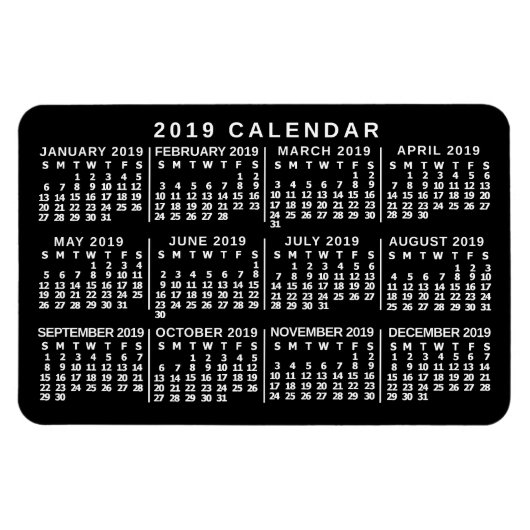 Kalender 2019 (zie beschrijving voor nieuwe versie magneet (Horizontaal)