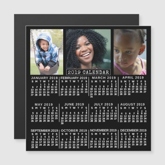 Kalender 2019 (zie beschrijving voor nieuwe versie magnetische uitnodiging (Voorkant / Achterkant)