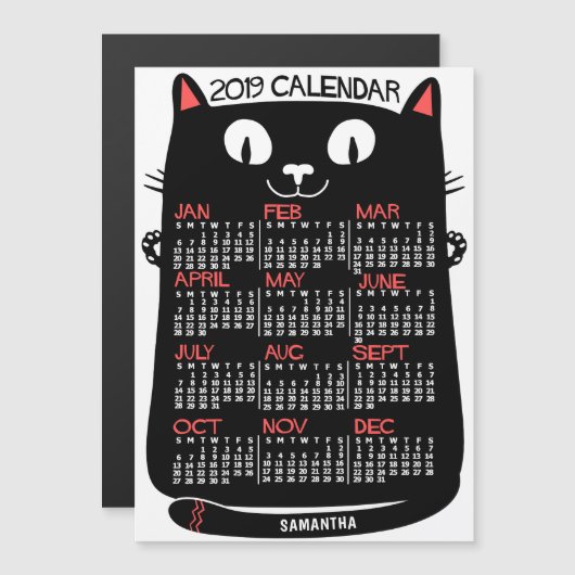 Kalender 2019 (zie beschrijving voor nieuwe versie magnetische uitnodiging (Voorkant / Achterkant)