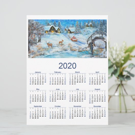 kalender 2020 feestdagenkaart (Staand voorkant)