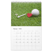 Kalender 2020 voor golfer met golfbal op groen (Feb 2026)