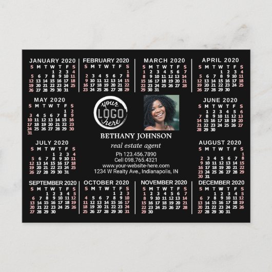 Kalender 2020 (zie beschrijving voor nieuwe versie briefkaart (Voorkant)