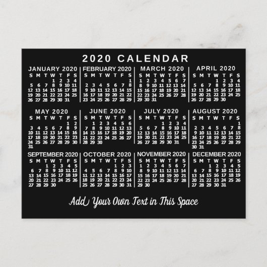 Kalender 2020 (zie beschrijving voor nieuwe versie briefkaart (Voorkant)