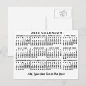 Kalender 2020 (zie beschrijving voor nieuwe versie briefkaart (Voorkant / Achterkant)