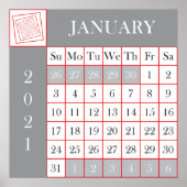 kalender 2021 januari poster (Voorkant)