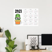Kalender 2021 Poster - zondag begint - Gratis knuf (Thuiskantoor)