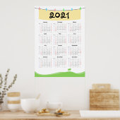 Kalender 2021 Poster - zondag start (Keuken)
