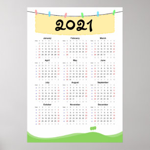 Kalender 2021 Poster - Zondag start