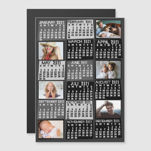 Kalender 2021 (zie beschrijving voor nieuwe versie magnetische uitnodiging (Voorkant / Achterkant)