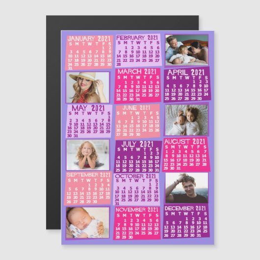 Kalender 2021 (zie beschrijving voor nieuwe versie magnetische uitnodiging (Voorkant / Achterkant)