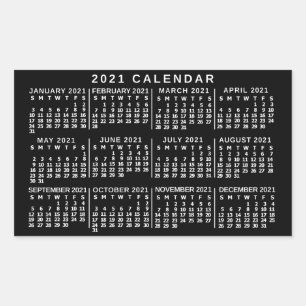 Kalender 2021 (zie beschrijving voor nieuwe versie rechthoekige sticker
