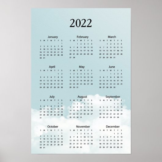 Kalender 2022 Heaven Clouds Poster (Voorkant)