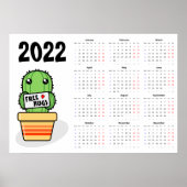 Kalender 2022 Poster - maandag start Gratis knuffe (Voorkant)