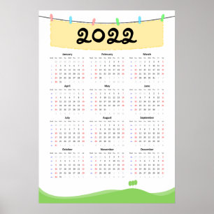 Kalender 2022 Poster - Zondag start