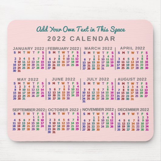 Kalender 2022 (zie beschrijving voor nieuwe versie muismat (Voorkant)