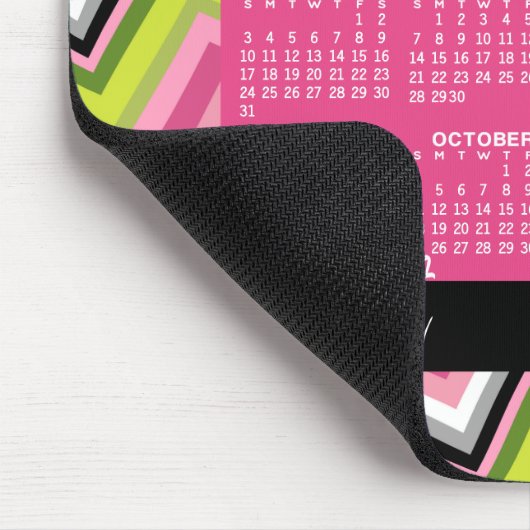Kalender 2023 - enorm kleurrijk chevron-patroon muismat (Hoek)