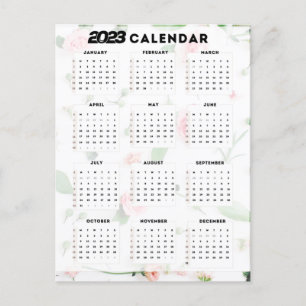 kalender 2023 floral briefkaart