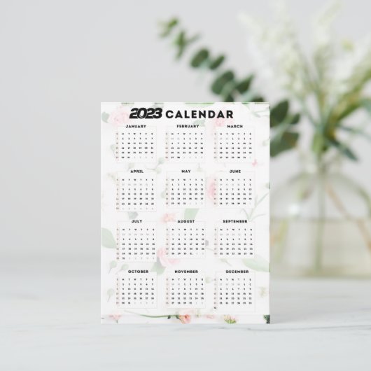 kalender 2023 floral briefkaart (Staand voorkant)