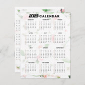 kalender 2023 floral briefkaart (Voorkant / Achterkant)