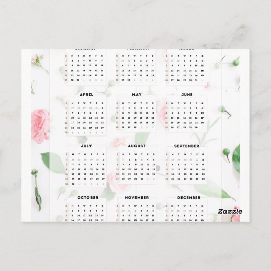 kalender 2023 floral briefkaart (Achterkant)