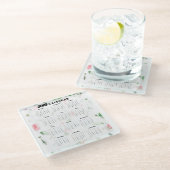 kalender 2023 floral glazen onderzetter (Schuin)
