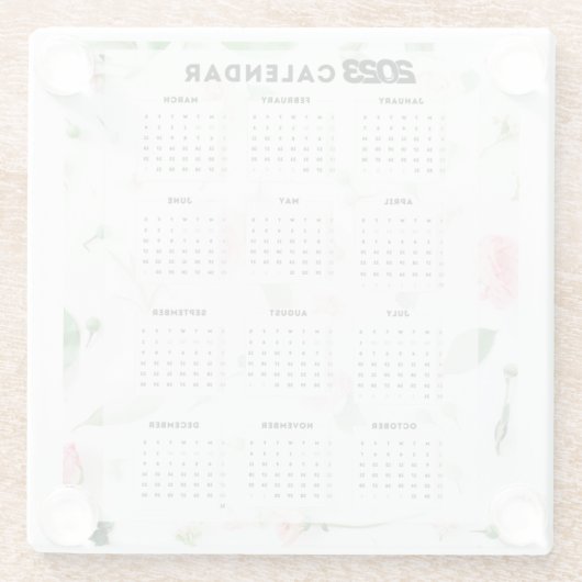 kalender 2023 floral glazen onderzetter (Achterkant)