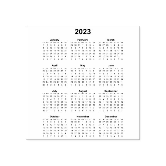 Kalender 2023 jaar Rubberstempel (Afrduk)