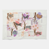 Kalender 2023 jaar Whimsical Owls Fun Cute Theedoek (Horizontaal)