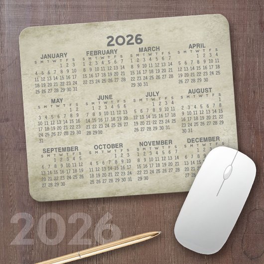 Kalender 2023 - traditioneel parketgoud grijs muismat