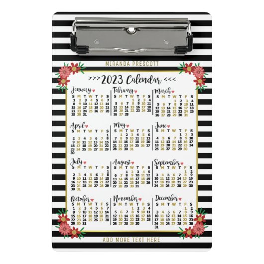 Kalender 2023 (zie beschrijving voor de nieuwste v mini klembord (Voorkant)