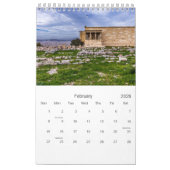 Kalender 2024 jaar met foto van Athene, Griekenlan (Feb 2026)