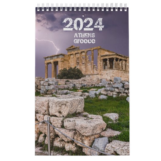 Kalender 2024 jaar met foto van Athene, Griekenlan (Hoes)
