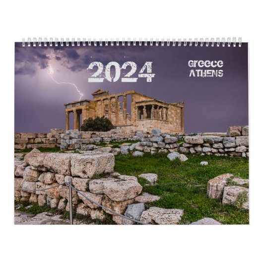 Kalender 2024 jaar met foto van Athene, Griekenlan (Hoes)
