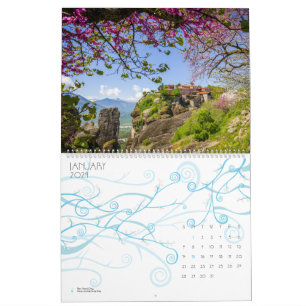 Kalender 2024 jaar, Meteora, Griekenland, Europa