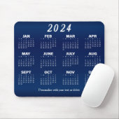 Kalender 2024 - Marineblauw ontwerp Muismat (Met muis)