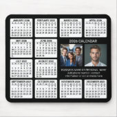 Kalender 2024 met 2 foto's en tekst - Zwart Wit Muismat (Voorkant)