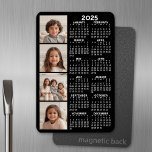 Kalender 2024 met 4 Fotocollage - zwart Magneet<br><div class="desc">Een fotocollage met een kalender. Een leuk object voor het nieuwjaar. Voeg 4 vierkante foto's aan dit ontwerp toe.</div>