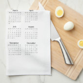 Kalender 2024 met aangepaste foto theedoek (Quarter Fold)