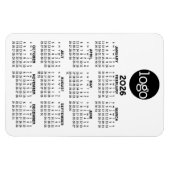 Kalender 2024 met Logo Basic Zwart Wit Minimaal Magneet (Horizontaal)