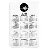 Kalender 2024 met Logo Basic Zwart Wit Minimaal Magneet (Verticaal)