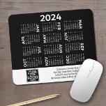 Kalender 2024 met logo, Contact Informatie Wit Muismat<br><div class="desc">Voeg een logo met een 2024 kalender en ruimte toe om een paar regels tekst toe te voegen. De kalender staat boven uw bedrijfsbranding. —U kunt kleuren in het geavanceerde ontwerpgebied veranderen— Een leuk punt voor het nieuwe jaar om als bedrijfgiveaway te gebruiken. U kunt kleuren wijzigen in het geavanceerde...</div>