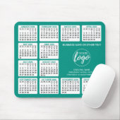 Kalender 2024 met logo, Contactinformatie Blauw Muismat (Met muis)